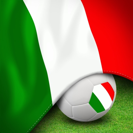 Soccer ball and flag euro italy for euro 2012 group cの写真素材