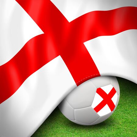 Soccer ball and flag euro englandの写真素材