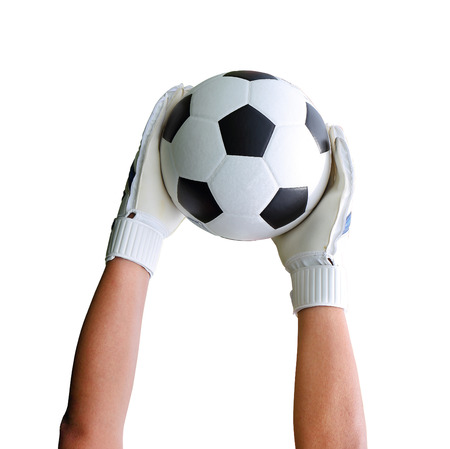 Cliping path include. Goalkeeper (termed goaltender, netminder, goalie) is a designated player charged with 
directly preventing the opposing team from scoring by intercepting shots at goal.
の写真素材