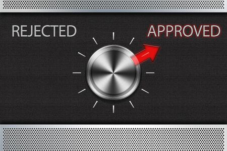 The metal panel for select chioce rejected or approvedの写真素材