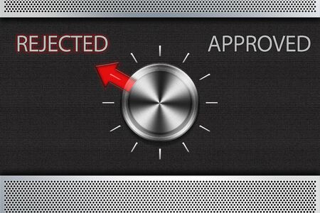 The metal panel for select chioce rejected or approvedの写真素材