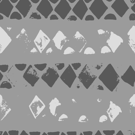 Doodle hand drawn grunge african striped vector endless pattern. White and gray bright seamless texture. Can be used for invitation, fabric, paper print, web background, wallpaper, decor, textileのイラスト素材