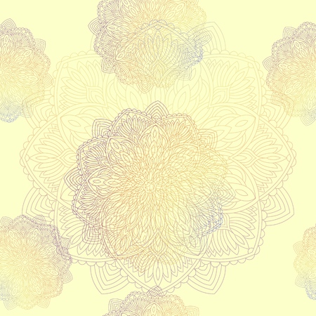 Mandala seamless pattern. Oriental ornament. Hand drawn background.のイラスト素材