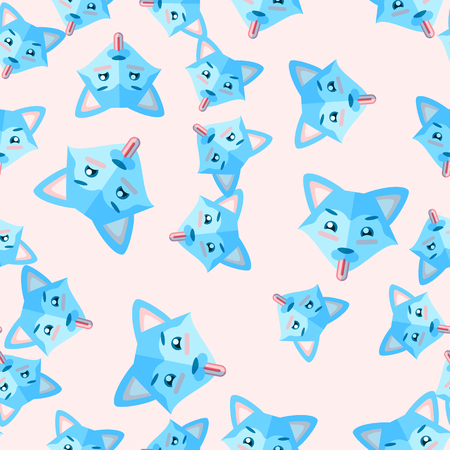 Dog husky vector pattern seamless backgroundのイラスト素材