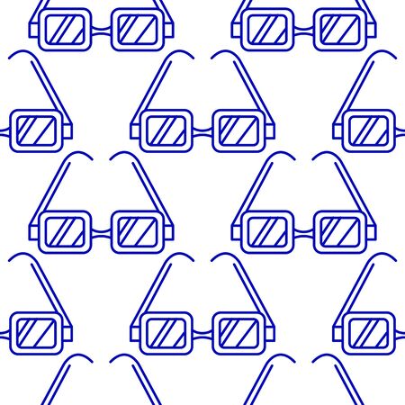 Blue and white glasses patternのイラスト素材