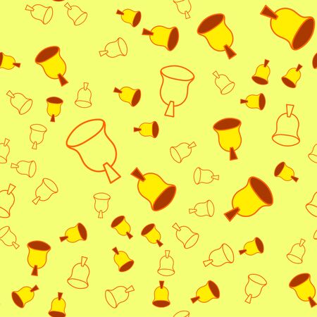 Yellow pattern with bells of different sizesのイラスト素材