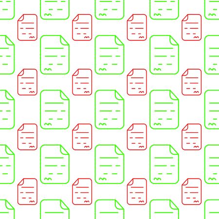 Green and red vertical sheets of paper on a white backgroundのイラスト素材