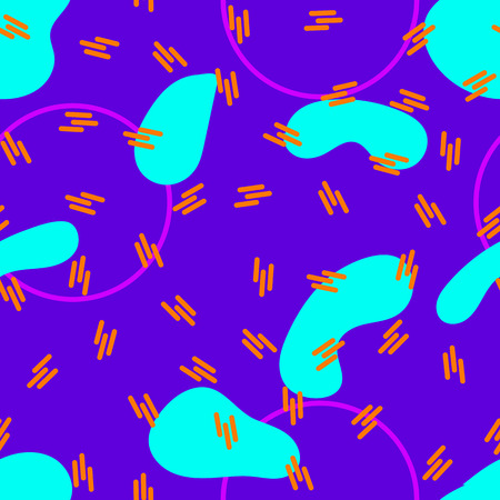 Memphis pattern background. Summer fun abstract isolated backdrop. Contemporary seamless graphics....
