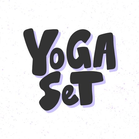 Yoga set. Sticker for social media content. Vector hand drawn illustration design.のイラスト素材