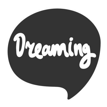 Dreaming. Sticker for social media content. Vector hand drawn illustration design.のイラスト素材