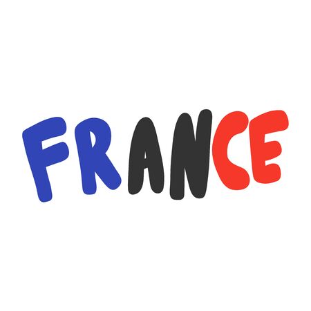France. Sticker for social media content. Vector hand drawn illustration design.のイラスト素材