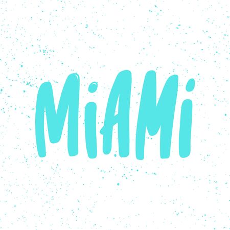 Miami. Sticker for social media content. Vector hand drawn illustration design.のイラスト素材