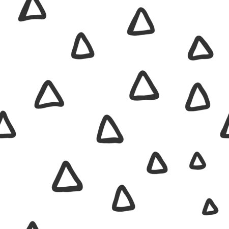 Vector seamless monochrome pattern. Vector hand drawn scandinavian style illustration design.のイラスト素材