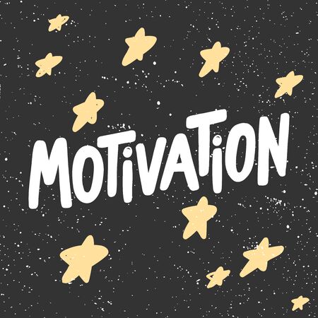 Motivation. Sticker for social media content. Vector hand drawn illustration design.のイラスト素材