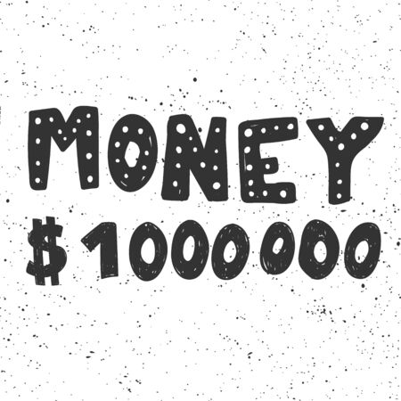 Money million dollars. Sticker for social media content. Vector hand drawn illustration design.のイラスト素材