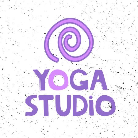 Yoga studio. Sticker for social media content. Vector hand drawn illustration design.のイラスト素材
