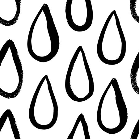 Vector seamless pattern with geometric brush strokes elements. Memphis geometric outline trendy modern style.のイラスト素材
