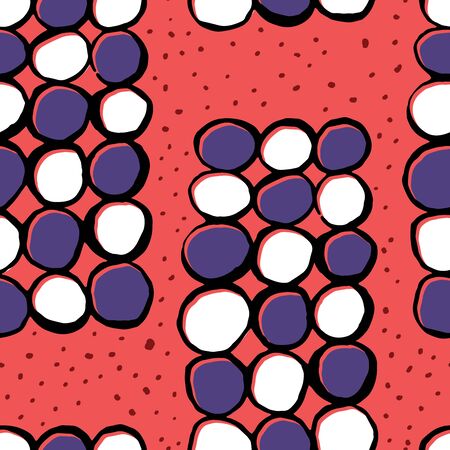 Vector seamless pattern with geometric brush strokes elements. Memphis geometric outline trendy modern style.のイラスト素材