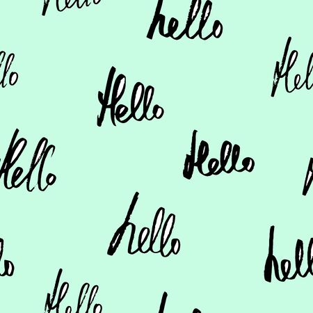 Vector seamless pattern with geometric brush strokes elements. Memphis geometric outline trendy modern style.のイラスト素材