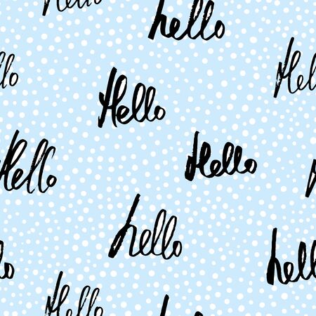 Vector seamless pattern with geometric brush strokes elements. Memphis geometric outline trendy modern style.のイラスト素材