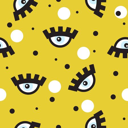 Vector seamless pattern with geometric brush strokes elements. Memphis geometric outline trendy modern style.のイラスト素材