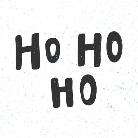 Ho ho ho. Merry Christmas and Happy New Year. Season Winter Vector hand drawn illustration sticker with cartoon lettering.のイラスト素材