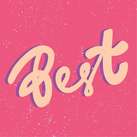 Best. Sticker for social media content. Vector hand drawn illustration design.のイラスト素材