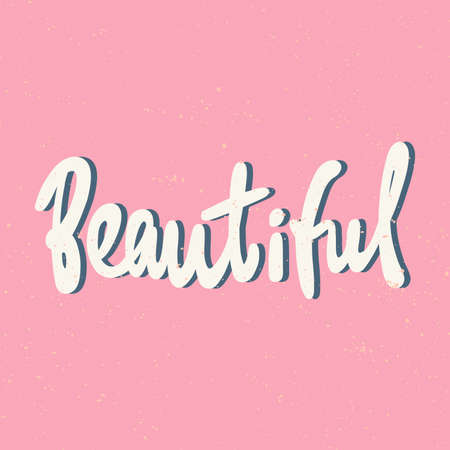 Beautiful. Sticker for social media content. Vector hand drawn illustration design.のイラスト素材