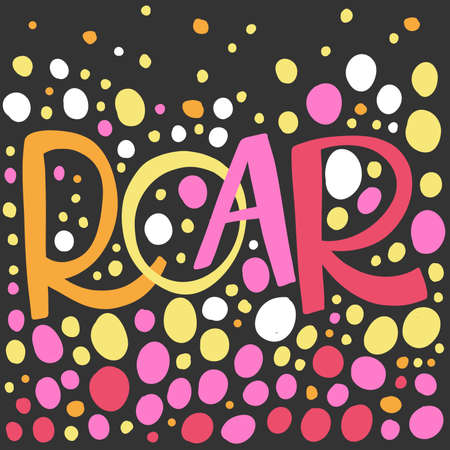 Roar. Sticker for social media content. Vector hand drawn illustration design.のイラスト素材