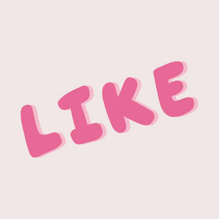Like. Sticker for social media content. Vector hand drawn illustration design.のイラスト素材
