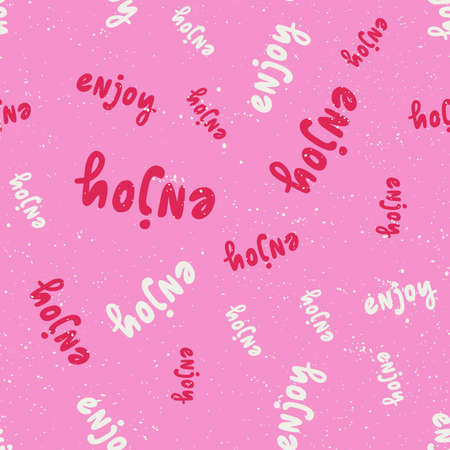 Enjoy. Retro pattern for print design. Cartoon vector illustration. Romantic seamless texture...