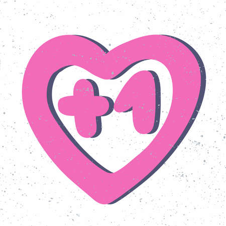 Like symbol plus one. Sticker for social media content. Vector hand drawn illustration design.のイラスト素材