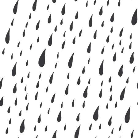 Abstract seamless pattern with Rain Drops Brush Strokes. Beautiful modern texture with chaotic painted elements. Monochrome background for your design.のイラスト素材