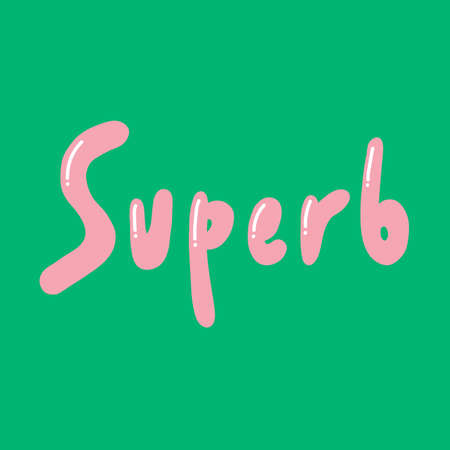 Superb. Placard template with calligraphic design flat design elements. Retro art for covers, banners, flyers and posters. Eps vector illustrationのイラスト素材