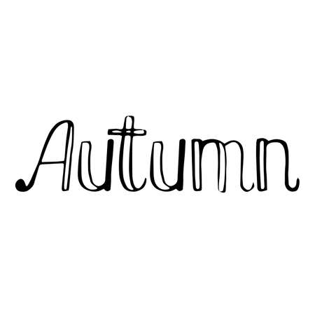 Autumn. Lettering quote in retro style. Creative vector illustration text. Holiday art font. Vector calligraphy lettering quote.のイラスト素材