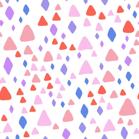 Pink, red, blue, purple Abstract seamless pattern in vintage style. Artistic wallpaper abstract...