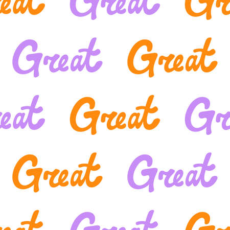 Great. Vector seamless pattern with calligraphy hand drawn text. Good for wrapping paper, wedding card, birthday invitation, pattern fill, wallpaperのイラスト素材