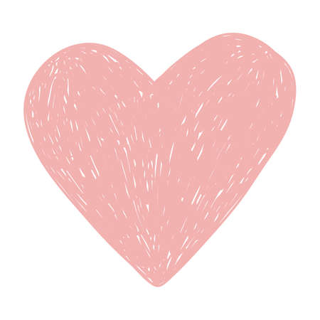 Hand drawn hand drawn heart vector for decoration design. Vector sketch illustration.のイラスト素材