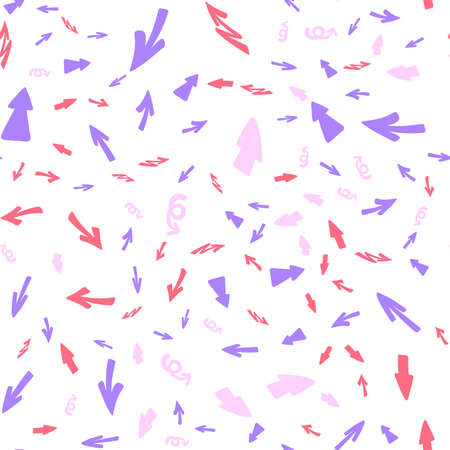 Arrows seamless in doodle style. Vector sketch background. Fashion print. Boho vintage Old style vector wallpaperのイラスト素材