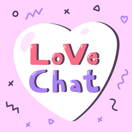 Love Chat. Icon backdrop Sale website banner. Business card Vector collection. Discount offer sign. Sticker Price tag.のイラスト素材