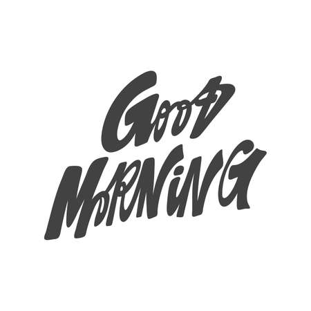 Good Morning. Hand drawn lettering logo for social media contentのイラスト素材