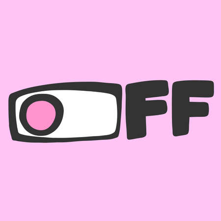 Off. Sticker quote for decoration design. Graphic element vector background illustration text. Quote box icon. Fashion print.のイラスト素材