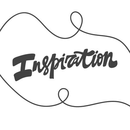 Inspiration. Hand drawn lettering logo for social media contentのイラスト素材