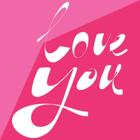 Love you. Sticker quote for decoration design. Graphic element vector background illustration text. Quote box icon. Fashion print.のイラスト素材