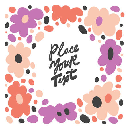 Hand drawn colorful border frame for your concept logo design or social media banner.のイラスト素材