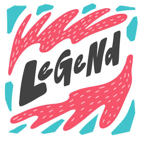 Legend hand drawn lettering logo for social media contentのイラスト素材