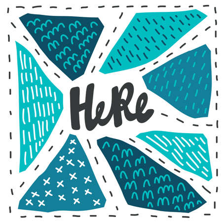Here. Hand drawn lettering logo for social media content