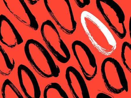 Black, white, red colors. Seamless Pattern for fabric design. Water splash paint splatter. Background texture old fabric. Ink paint Line vector.のイラスト素材