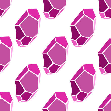 Pink Red Precious Stone Gem seamless pattern.のイラスト素材