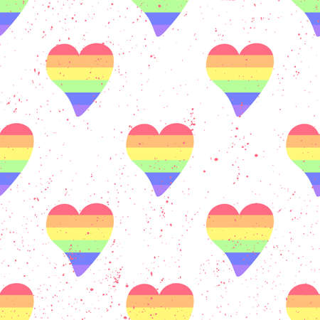 Pride rainbow heart on white background.